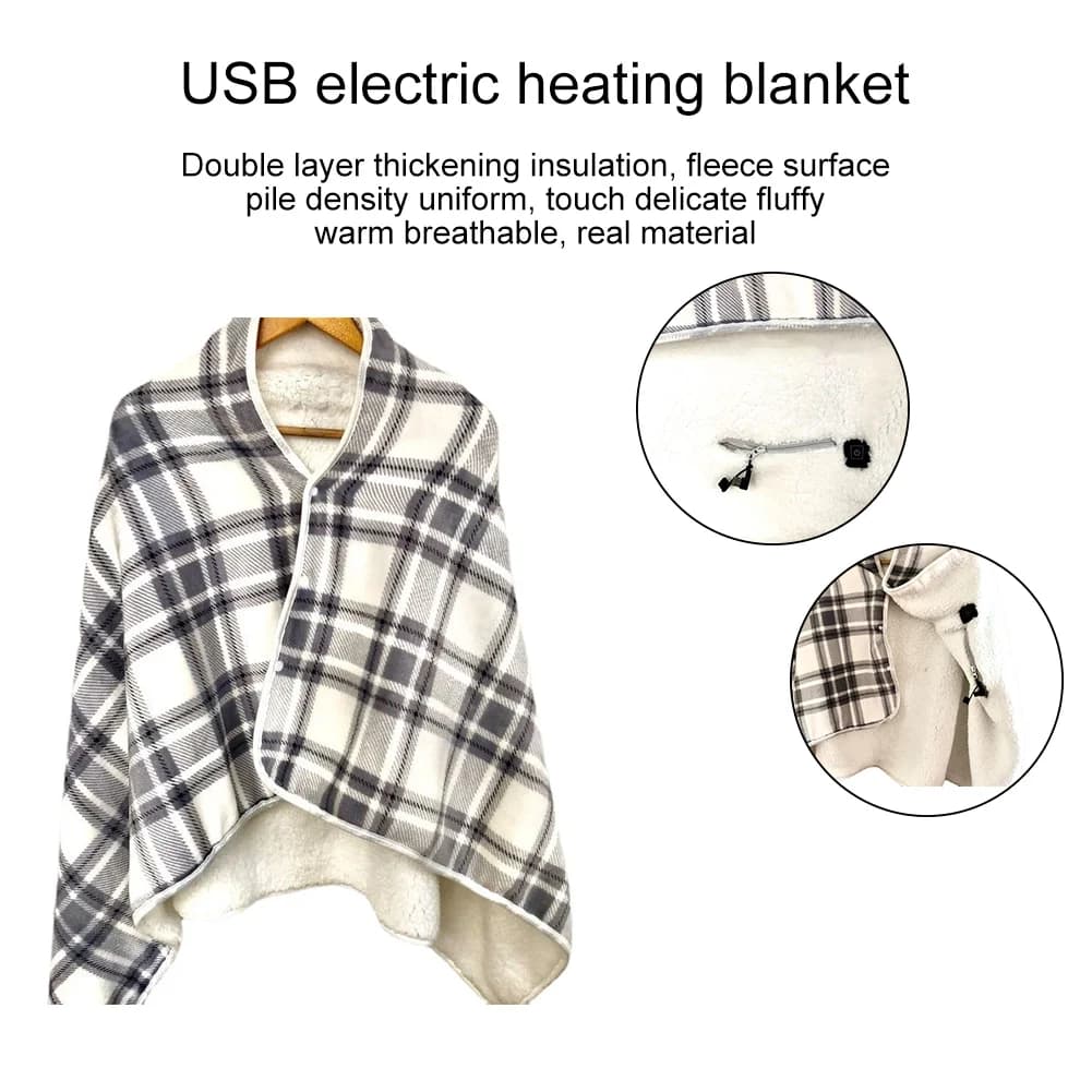 Coperta riscaldante multifunzionale con scialle caldo elettrico 3 impostazioni di calore Scaldamuscoli per la schiena con protezione morbida dal freddo per l'home office