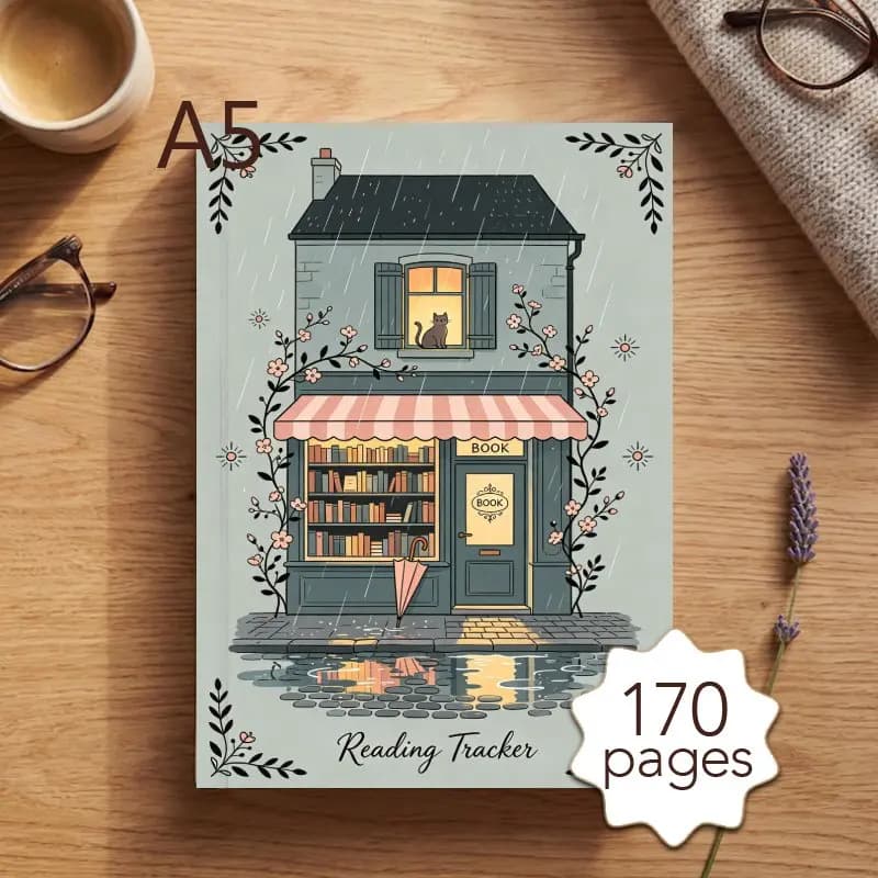 A5 Daily Reading Planner Notebook,170 Pages,with Reading Log & Review Pages,for Book Reading Notes,Ideal Gift for Reading Lovers