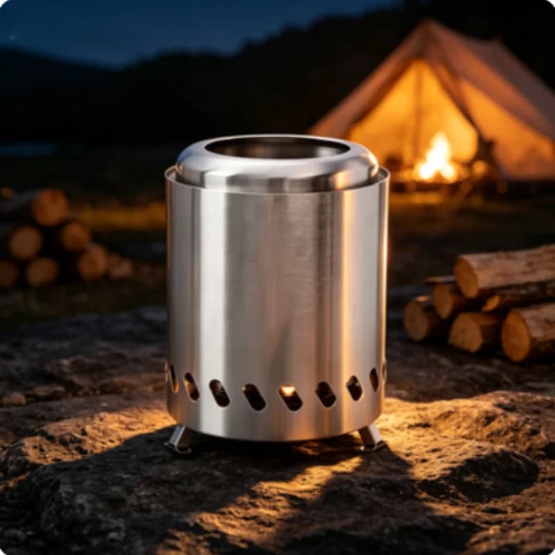 Mini Smokeless Stainless Steel Wood Stove Portable Outdoor Camping Fire Stove