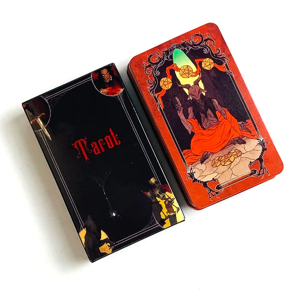 Nuovo mazzo di tarocchi A 78 carte Divinazione Fortune Telling Carte da gioco da tavolo, Carte da gioco per riunioni di famiglia Regali di Halloween e Natale
