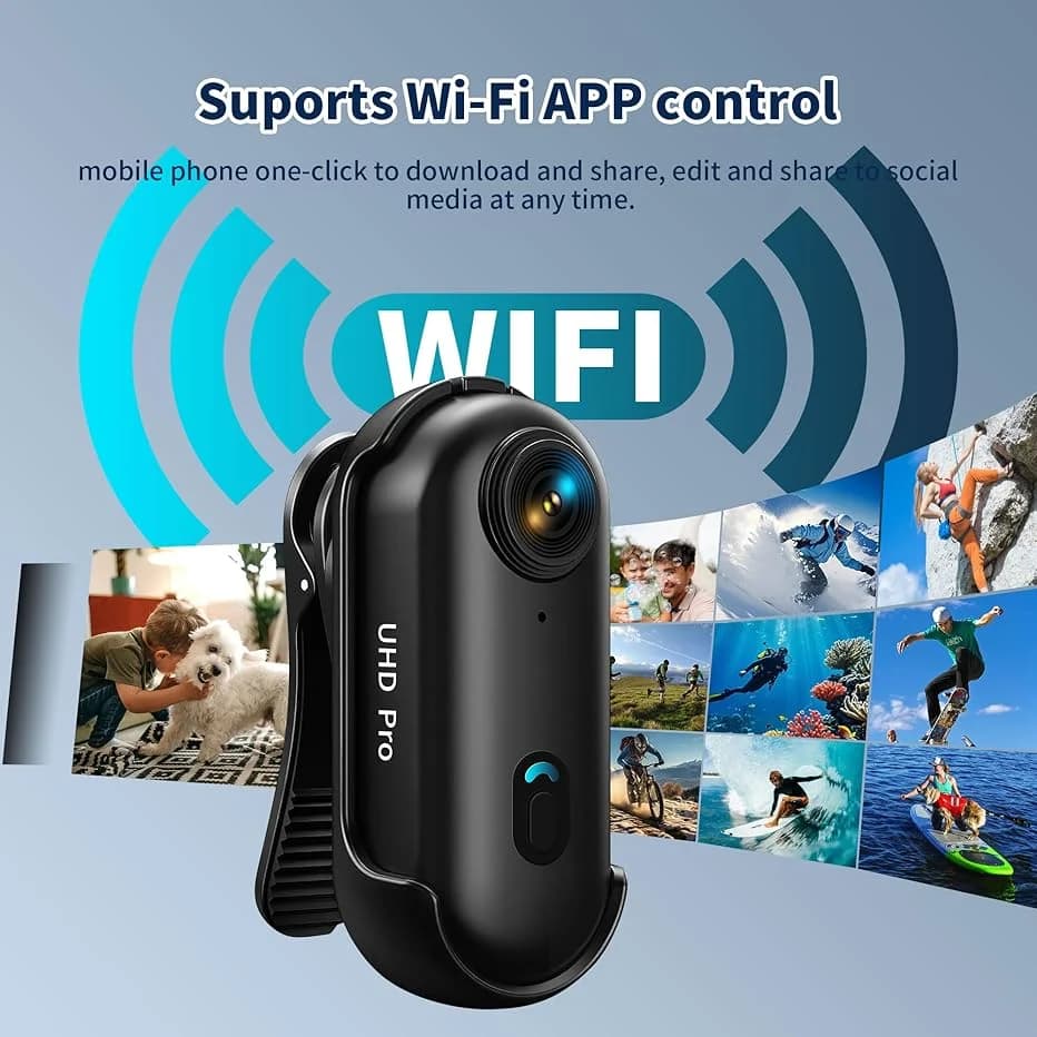 HD Action Camera Mini 4K WiFi Wireless Magnetic POV Cam 1080P Portable Vlog Video Bodycam for Motorcycle Sport Helmet