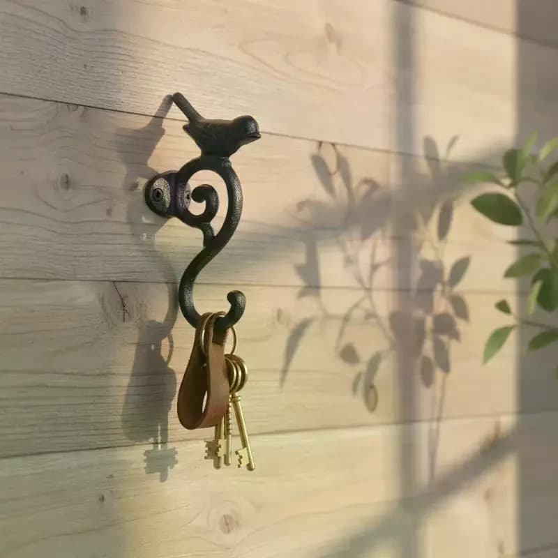 Creative Rustic Cast Iron Wall Hook Decorative Heavy Duty Wall Mounted Rack Sturdy Rust Proof Entryway Key Organizer Living Room