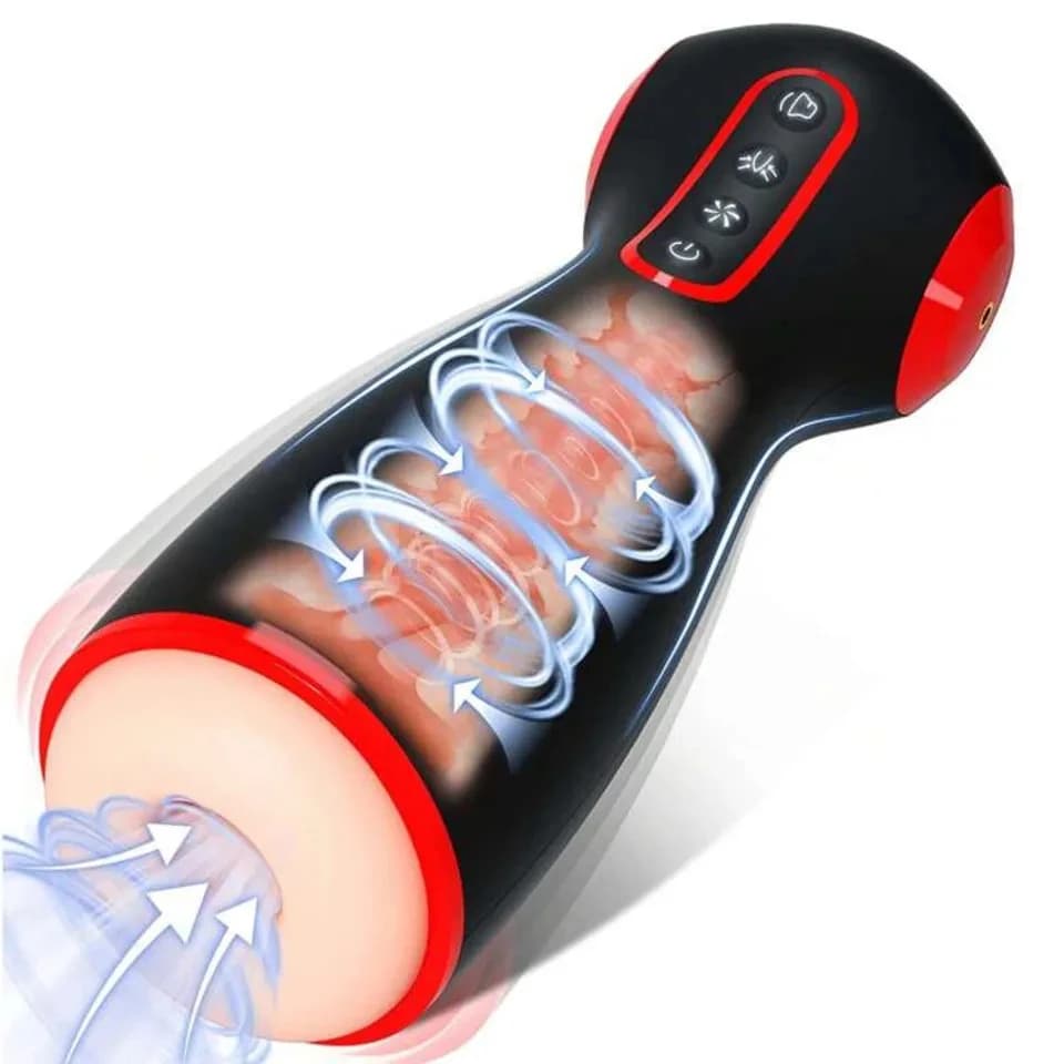 Giocattoli Sessuali per Uomini, Masturbatore Maschile Automatico Telescopico, Vagina Realistica, Allenatore per il Pene, Accessori per Adulti