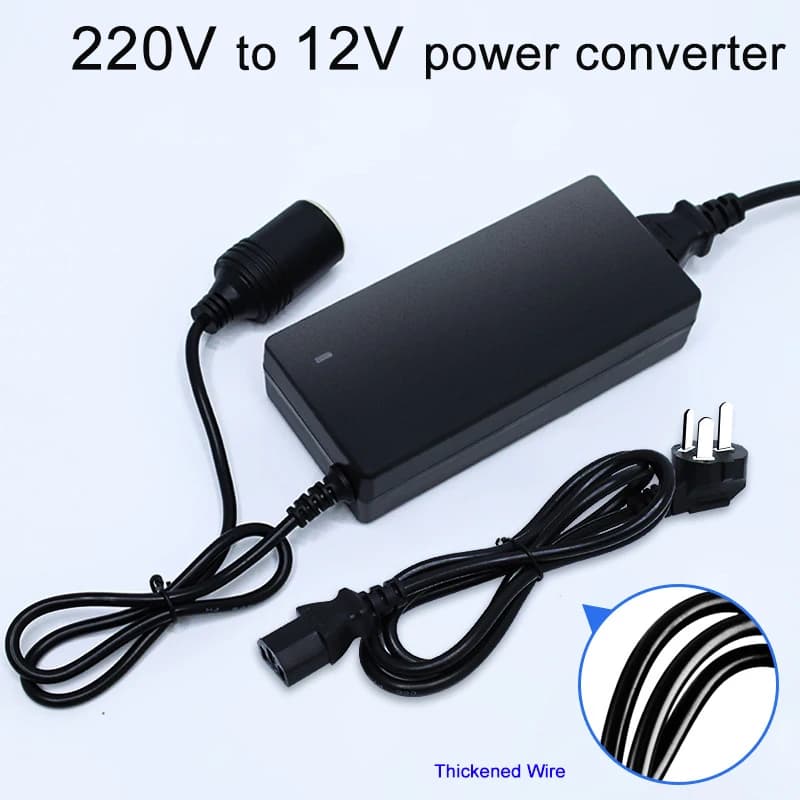 Convertitore di Potenza per Auto da 110V/220V a 12V, Caricatore 60W per Aspirapolvere e Frigorifero da Auto, Trasformatore da Veicolo a Uso Domestico