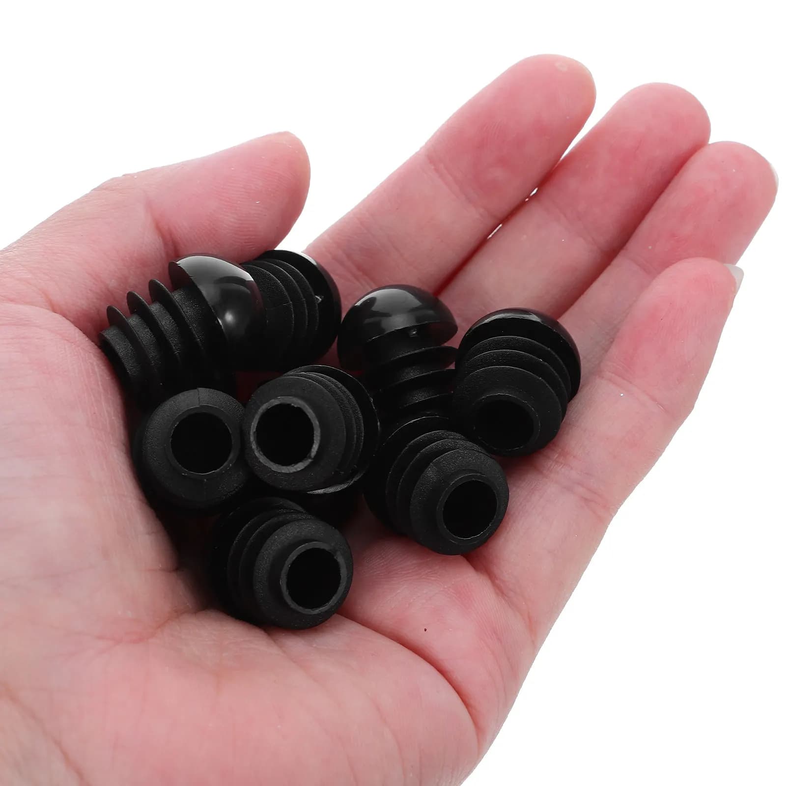 24Pcs 16Mm Round Plastic End Caps Black Tube Plugs for Chair Leg Protectors Table Glide Covers Furniture Tubing Sealing