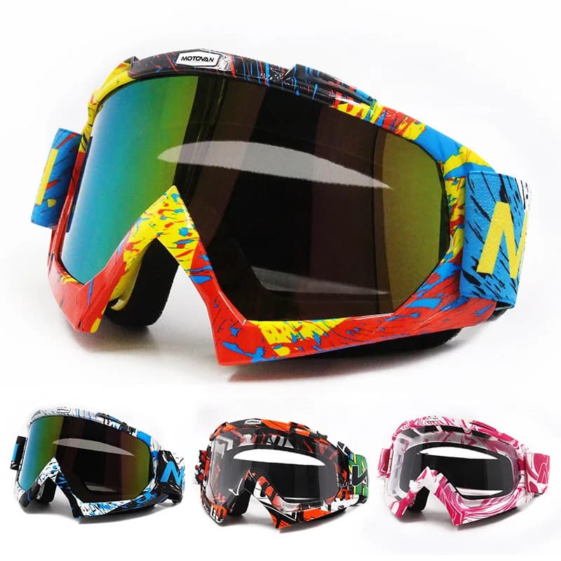 Occhiali da Moto, Occhiali da Sole Off-Road, Occhiali Antivento per Casco, Occhiali da Sci per Ciclismo, Corse e Mountain Bike