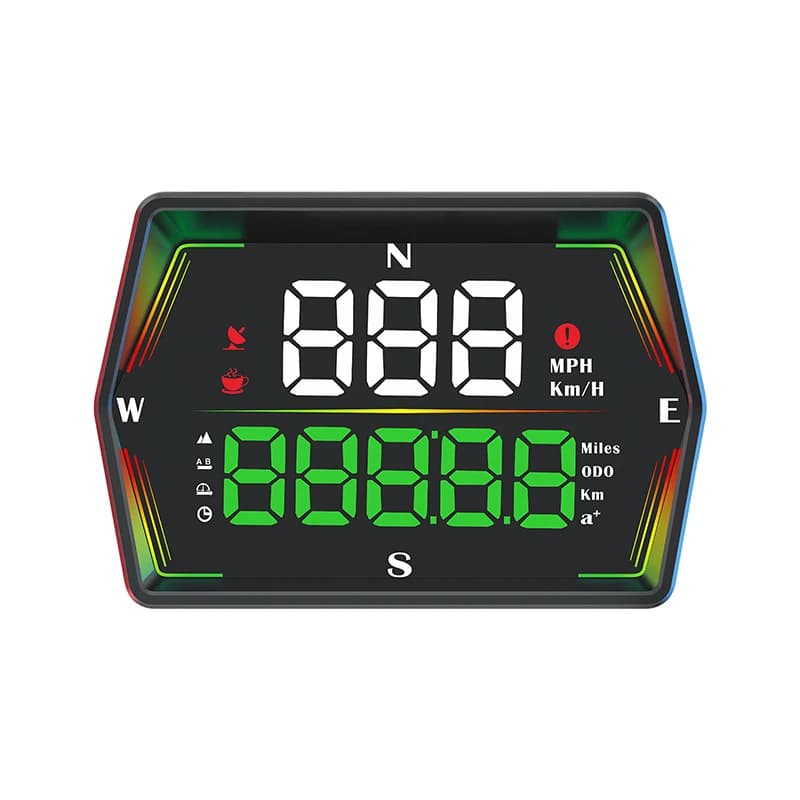 Plug and Play WiiYii HUD G21 USB-C connection OdoMeter GPS Speedometer/Compass/Ambient light 2.5inch LED Screen Head-up Display