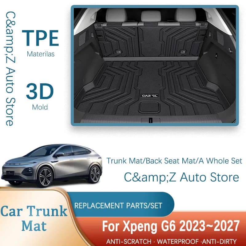 Car Back Luggage Mats for Xpeng G6 2023 2024 2025 2026 2027 Anti-sporty Boot Pad Cover for Cargo Cover for Back Seat Accessories Car