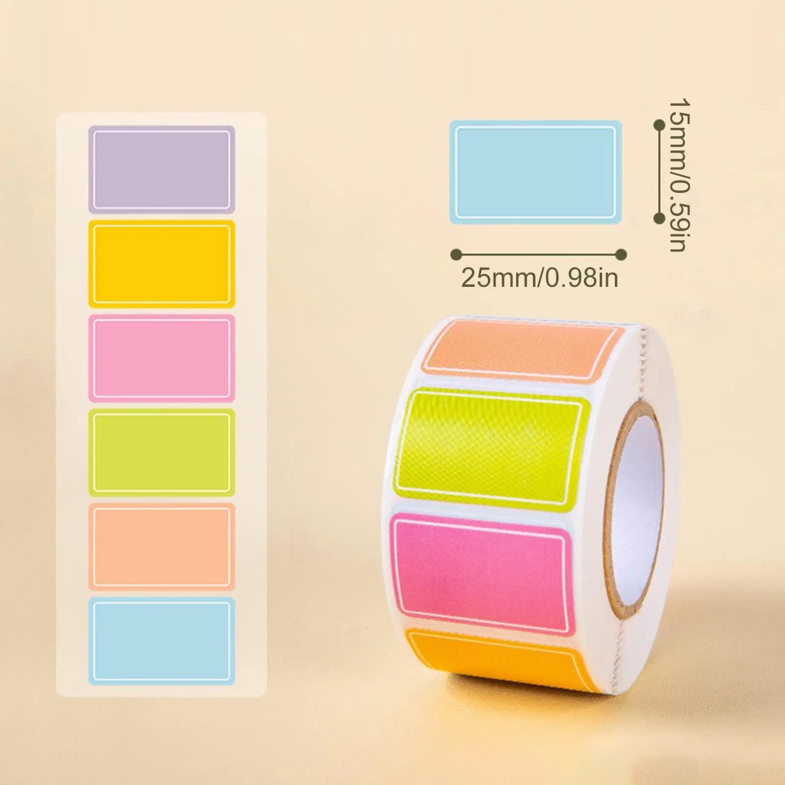 500 Etichette adesive colorate impermeabili Etichette rimovibili con codice colore Etichette in colori solidi per la classificazione dei file dell'indirizzo dell'inventario