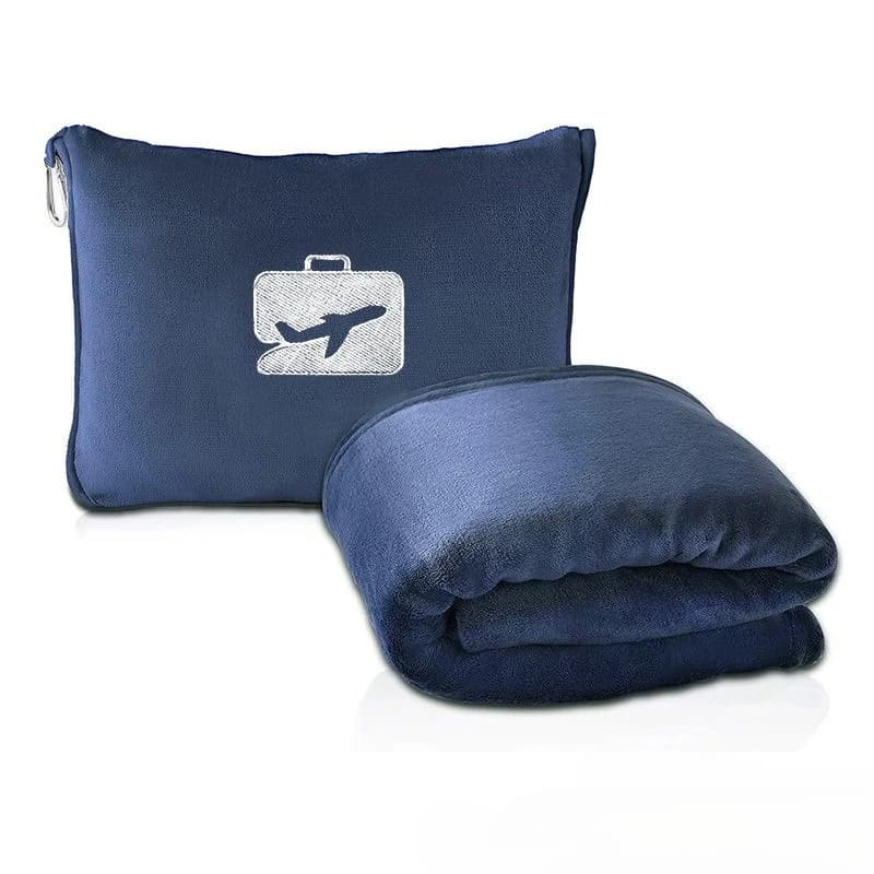 Coperta da Viaggio in Morbido Pile 2-in-1 Pieghevole per Inverno, Nanna e Ufficio