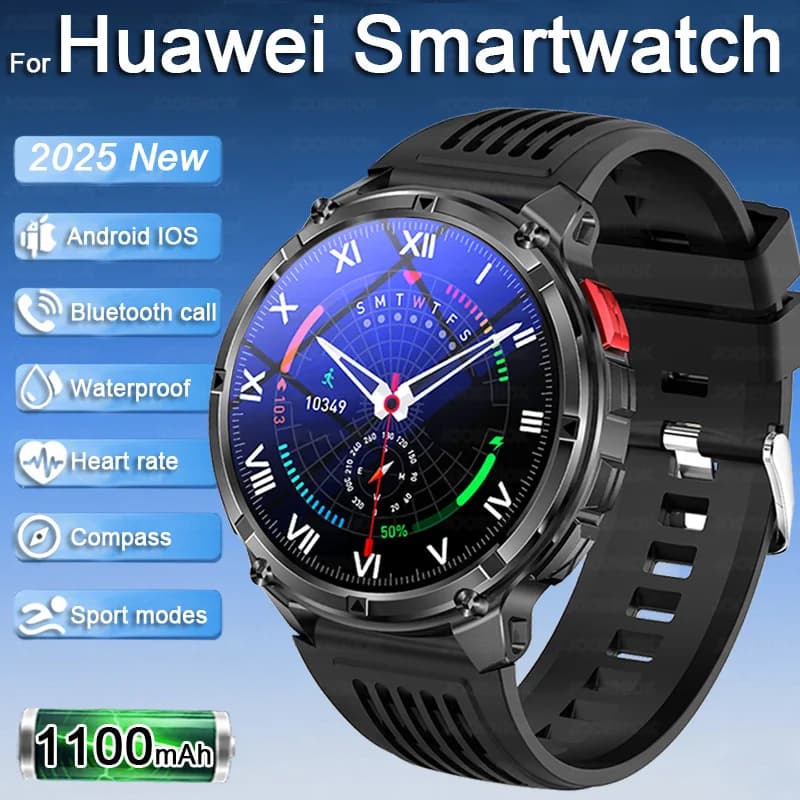 1100mAh Watch Smart Men Sports Compass 1.7 inch Call Bluetooth Flashlight Alarm Clock Waterproof Smartwatch Women 2025New