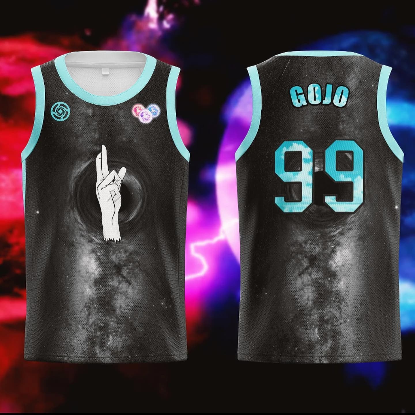 Maglia da basket Bandai Gojo Unlimited Void Jujutsu Kaisen Anime per adulti e bambini, gilet sportivo estivo ad asciugatura rapida, morbido e leggero