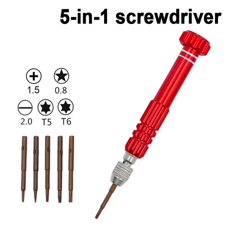 Set di cacciaviti multifunzione 5 in 1 per telefono cellulare, occhiali per orologi, strumento di smontaggio, strumenti di riparazione per notebook, accessorio di riparazione