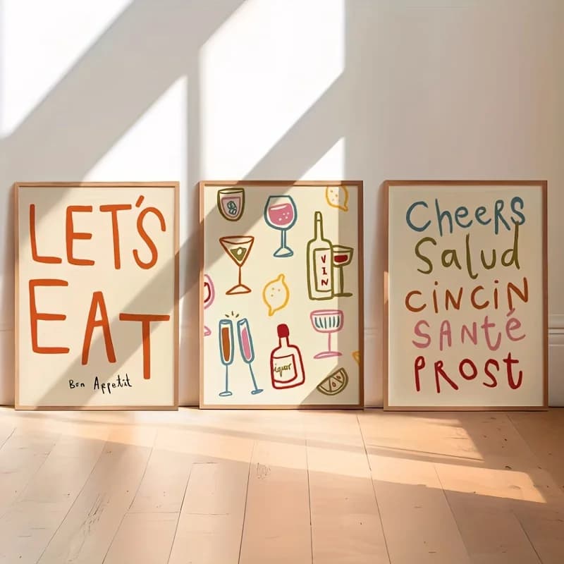 3 pezzi di bicchiere di vino alcol poster bicchiere di vino alcol astratto stampa su tela poster decorazione di arte della parete pittura decorazioni per la casa