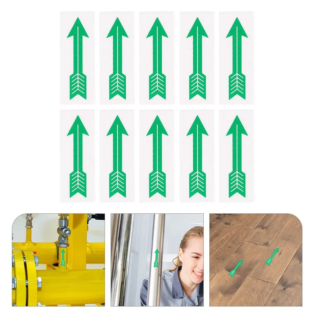10 Pezzi Adesivi Indicatore a Freccia, Resistenti agli Strappi, in Carta Lucida, Decalcomanie Direzionali a Freccia per Segnaletica Stradale, Pavimenti e Pareti, per la Sicurezza