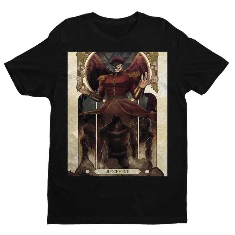 00012579 # T-shirt unisex premium con carta dei tarocchi di combattimento di strada A-Bison Dictator | Design OG | Regali per lui, lei, fan di Final Fantasy