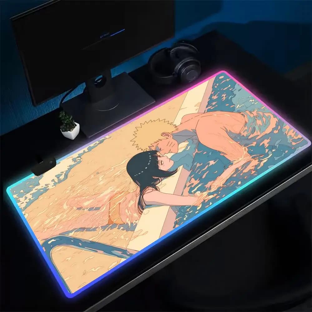 Popular Mouse Mat Ninja Hinata Soul Mouse Mouse Mat LED Table Mats Backlit Rubber Desk Mat XXL RGB