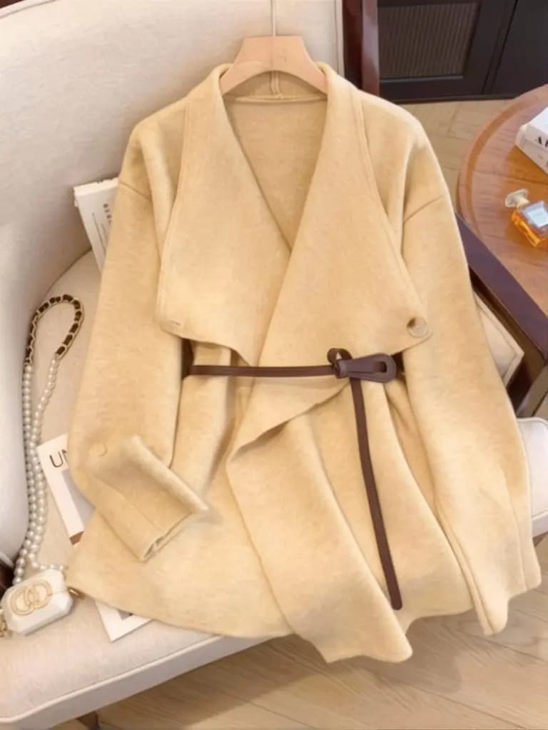 Korean Polo Long Cardigan Ladies Sweater Women Knit Long Sleeve Autumn Spring Coat Jacket Outerwear Knitwear