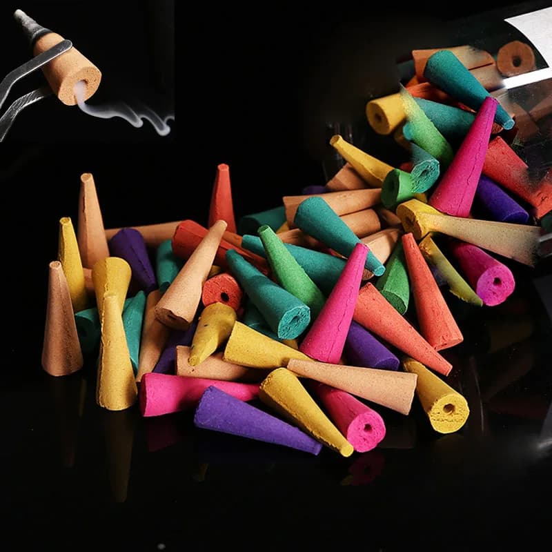 50 pz Naturale Oversize riflusso Cono di Incenso 25 minuti profumi misti Reflux Tower Incenso Legno di Sandalo Aromaterapia