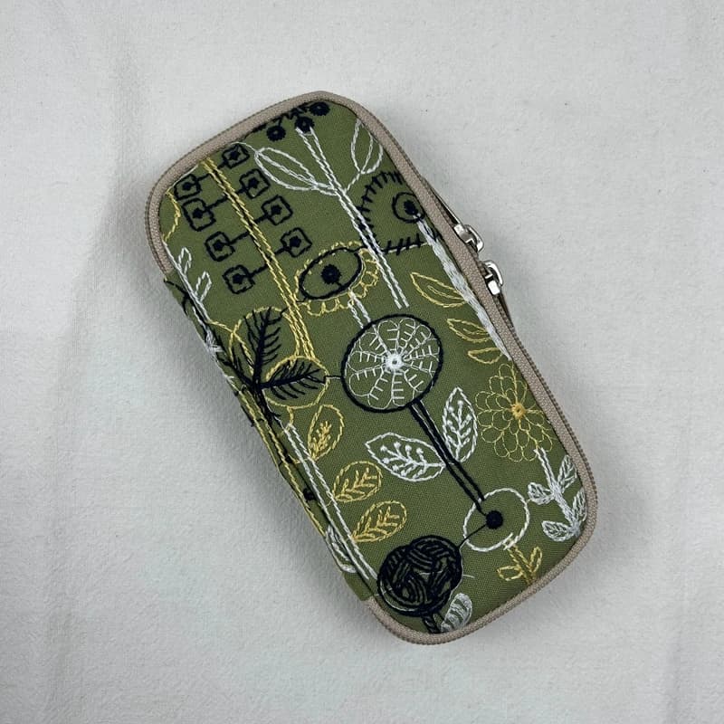 Embroidery Pen Case with Steel Pen Sleeve, Stationery Storage Bag, Portable Zipper Pen Bag