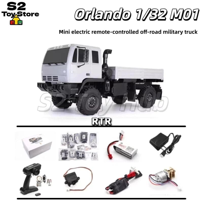 Orlandoo Hunter OH32M01 Kit Camion Militare RC in Scala 1/32, Modello di Camion Elettrico Telecomandato Fuoristrada Mini Assemblato, Disponibile