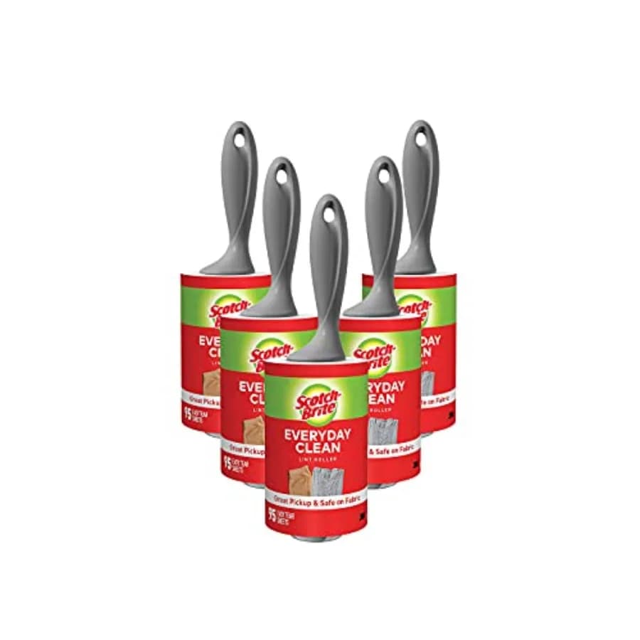 Scotch-Brite Lint Roller Value Pack 5 Rotoli 95 Fogli per Rotolo 475 Fogli Totali Rimozione Peli di Animali Domestici Blu