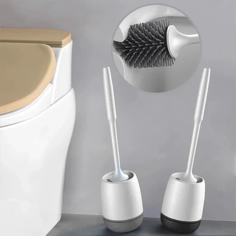 TPR Silicone Head Toilet Brush Wall Mounted Cleaning Brush Long Handle Toilet Brush Bathroom hardware items Accessories