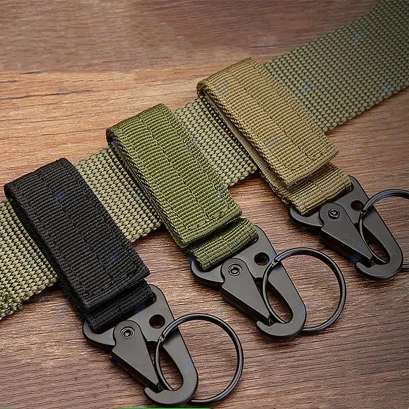 1/2/3/4Pcs Tactical Nylon Webbing Buckle Carabiner Hook EDC Backpack Belt Clip Keychain Hanger Outdoor Climbing Camping