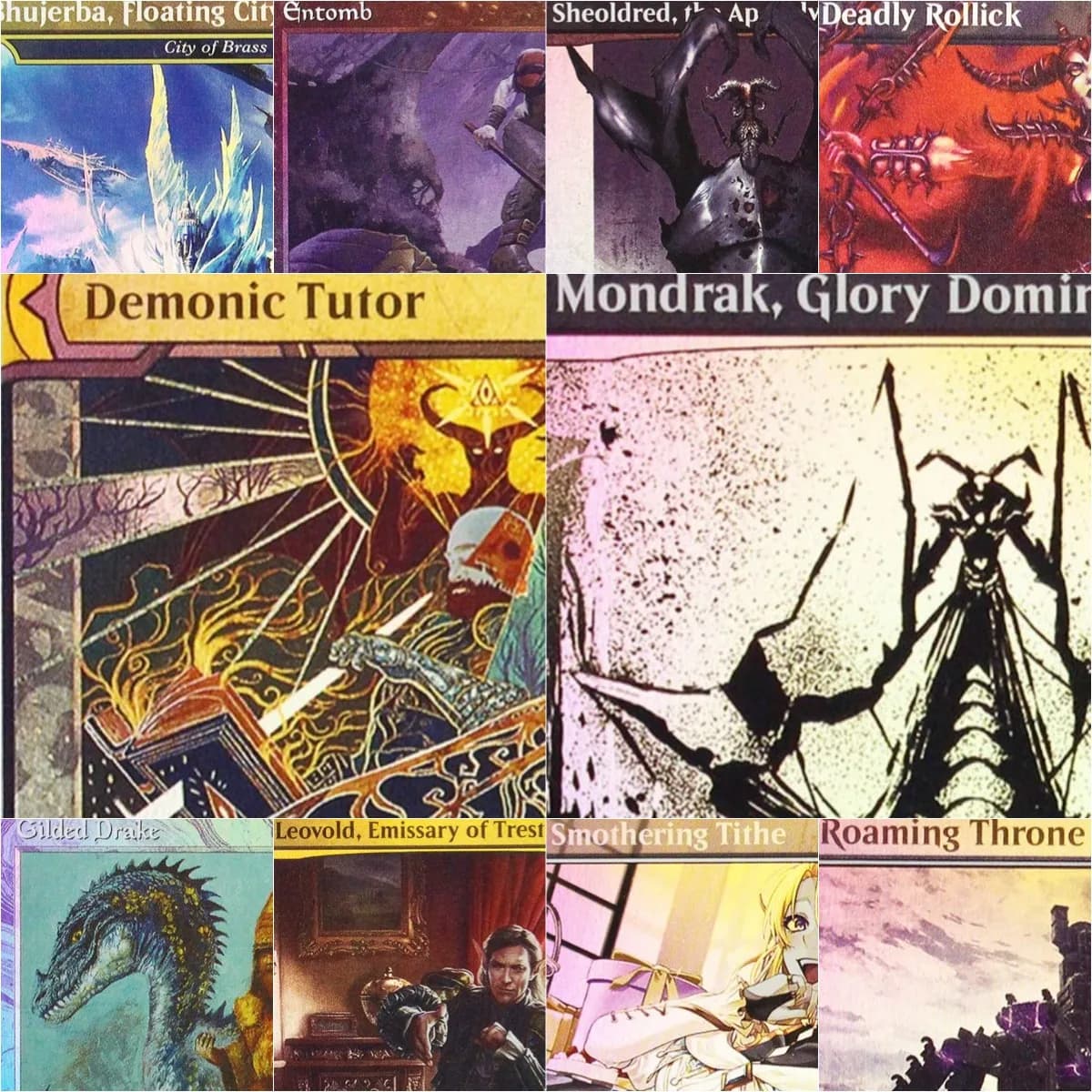 Tutor Demonic Foil/Drakake dorato/Trono itinerante Carte proxy magiche personalizzate di alta qualità Tabellone di raccolta Giocare a carte collezionabili