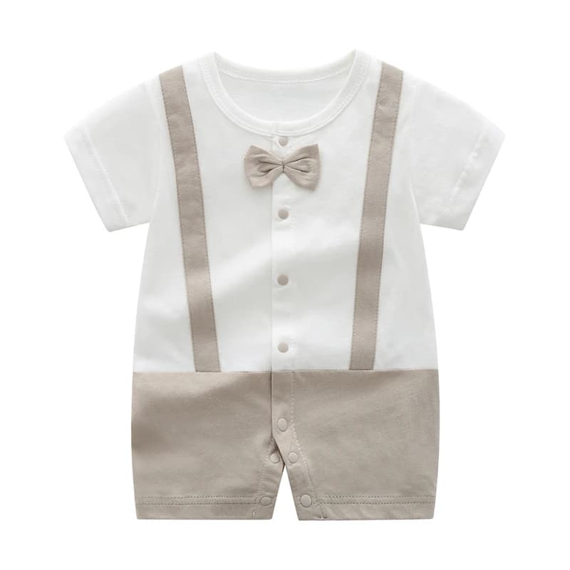 Papillon da uomo a maniche corte vestiti da scoreggia del neonato tuta estiva Harem a maniche corte per bambini vestito da 100 giorni sezione sottile