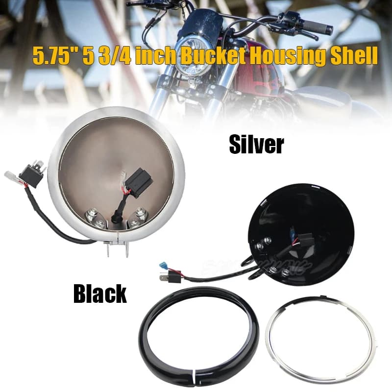 5.75 pollici moto LED faro alloggiamento copertura secchio 5 3/4 "supporto trim anello di montaggio 1 pz per FXD Sportster