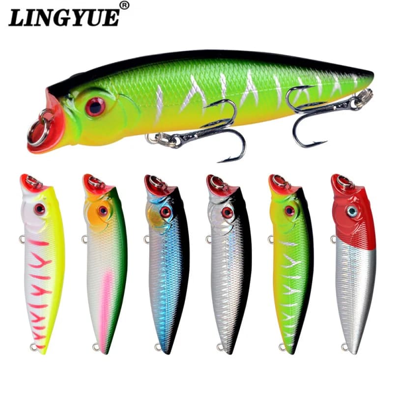 6 pieces 9.5 cm 11.5 g 6 # Artificial bait reinforced with love, surface bait, reactive bait, splash-bait bait for fishing in shallow water