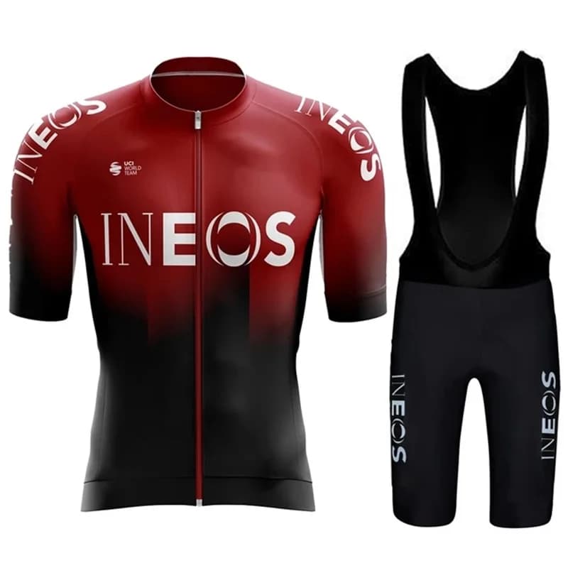 Completo da Ciclismo Estivo 2026 INEOS da Uomo: Maglia a Maniche Corte e Salopette con Bretelle - Nuovo Arrivo Vendull per Ciclismo Outdoor