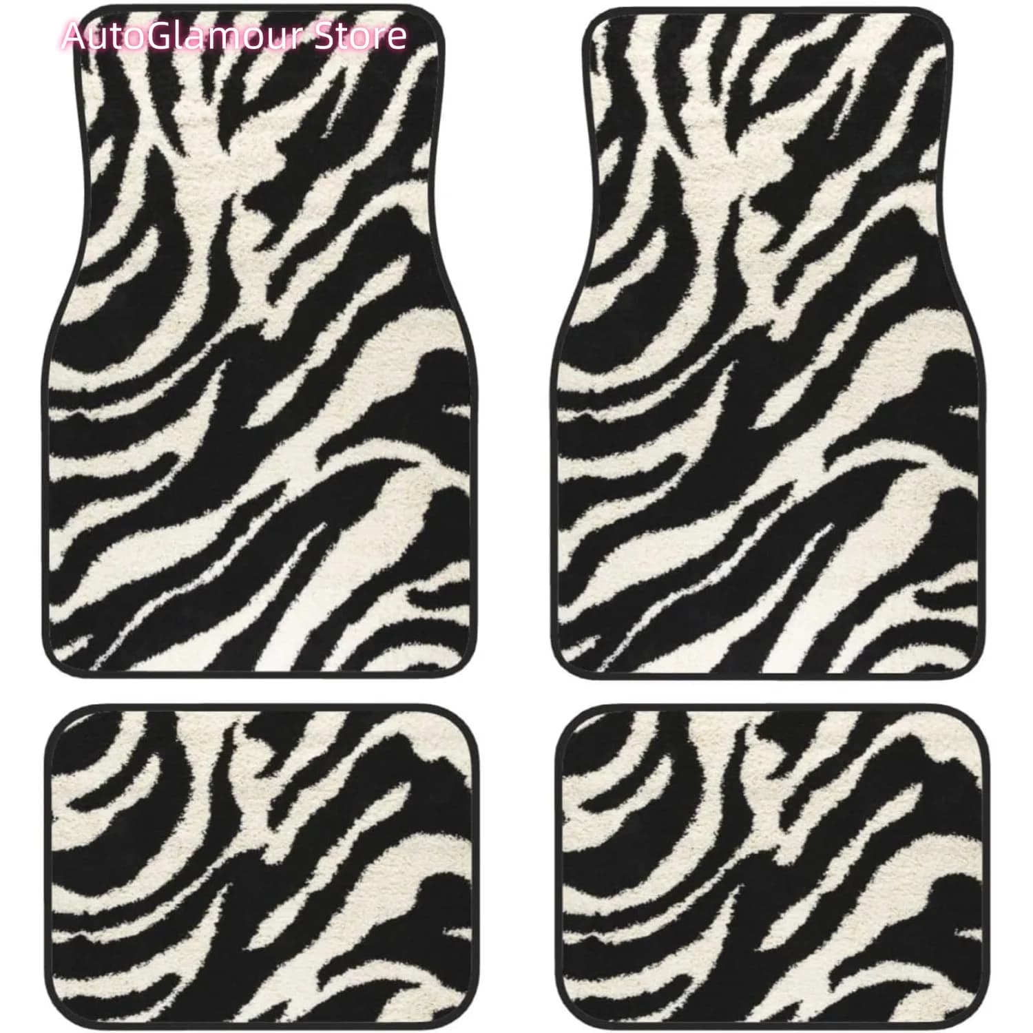 Set of 4 Car Mats with Zebrata Printing, Front Car Mats and Posters