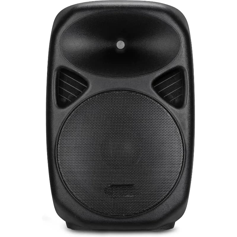 Sistema di altoparlanti con batteria ricaricabile PA attiva da 15 pollici, Bluetooth, MP3, USB, slot per scheda SD, maniglia per il trasporto pieghevole, facile per auto