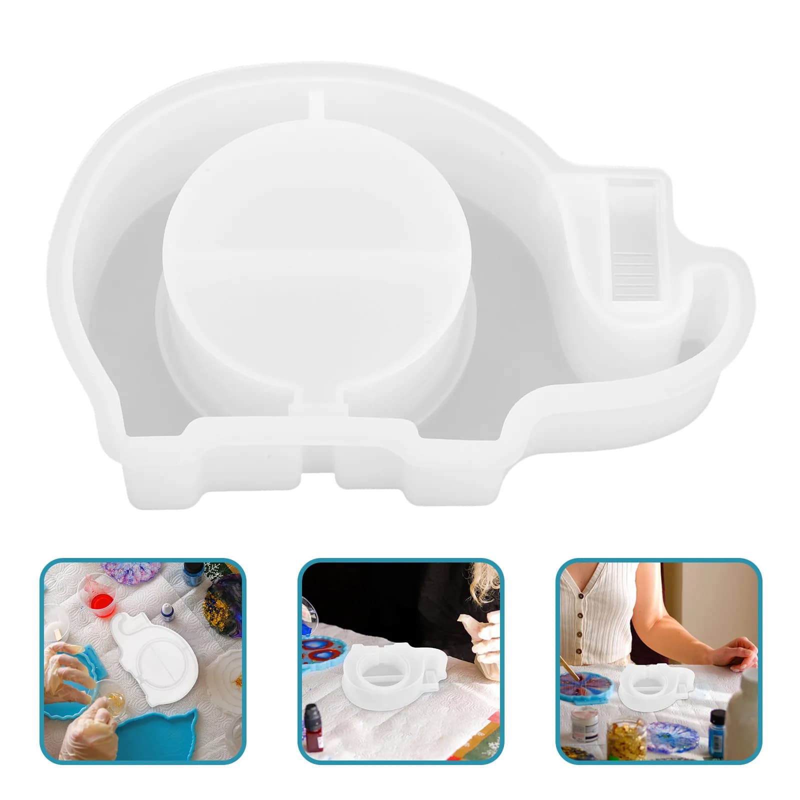 Stampo in silicone a forma di elefante per salvadanaio, simpatico contenitore in resina per monete, barattolo salvadanaio, scatola portaoggetti fai da te, stampo in resina epossidica per cristalli