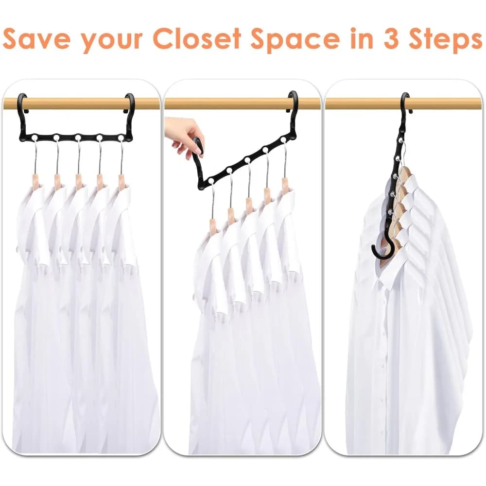 Magic Space Saving Closet Organizer Hanger with 360 Swivel Hook Holds 40 Heavy Garments Cascading Clothes Hangers for Closet Storage Organization Dorm Room Essentials College Dorm Must Haves for Girls Teens Women