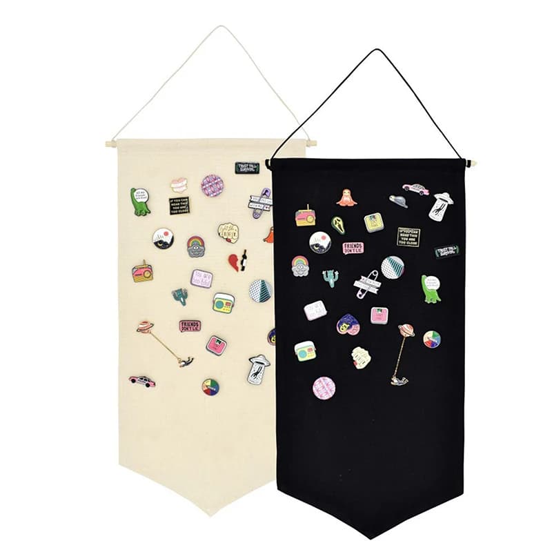 Badge Storage Display Cloth Hanging Wall Triangle Flag Brooch Board Large Brooch Storage Memorial Box Badge Gift Series