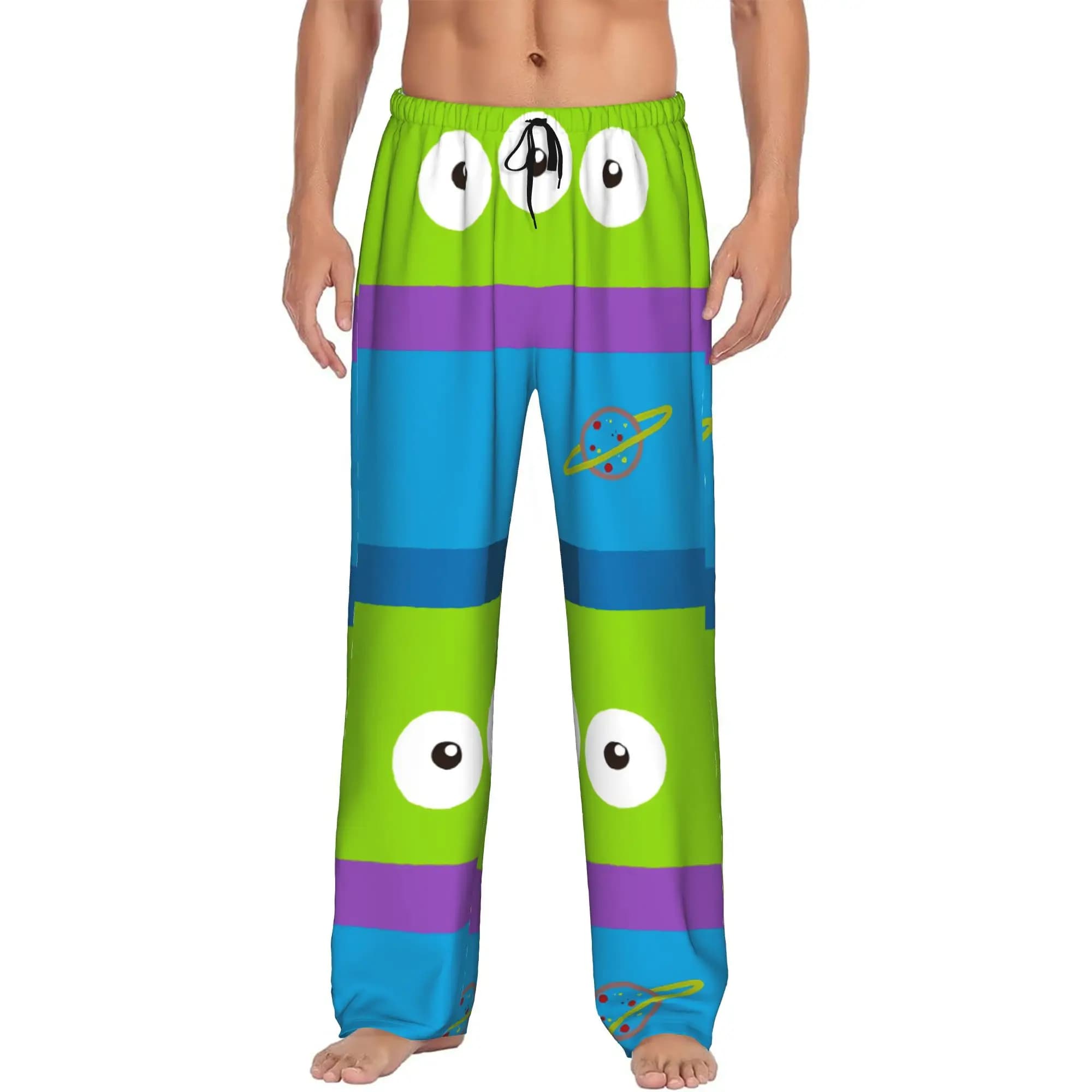 Pantaloni del Pigiama Personalizzati con Stampa T-Toy Cartoon S-Story per Uomo, Abbigliamento da Notte con Tasche