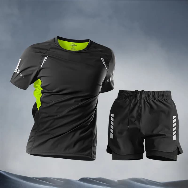Casual Suits for men Men's Summer Shorts Set Gym Outfit Student Short Sleeve Tee 2 Piece Set Tracksuits Men Casual Men Clothing