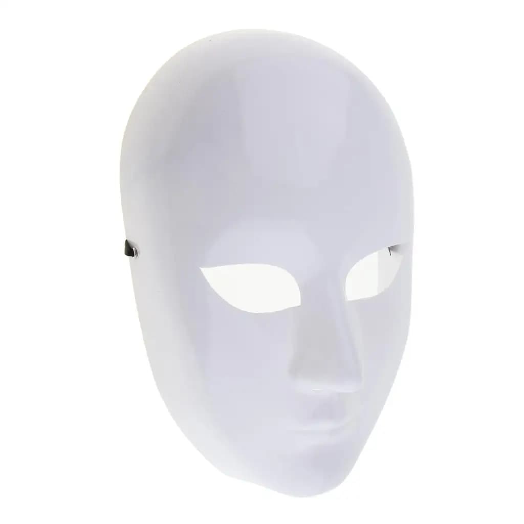 Unisex DANCE White Popping Face per balli in maschera, feste di carnevale di Halloween, cinturino regolabile