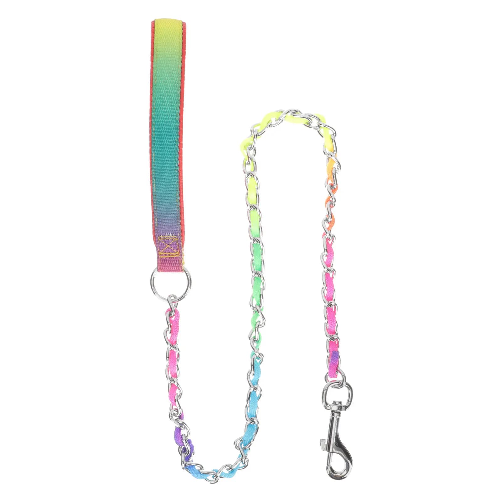 Guinzaglio per cani in metallo, catena di trazione in nylon resistente all'usura, leggero, portatile, per passeggiate all'aperto, corsa, escursionismo, pettorina per animali domestici, robusta