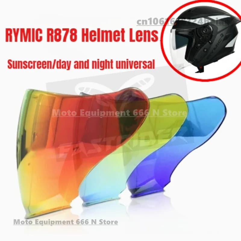 Adatto per lenti per mezzo casco RYMIC R878, protezione solare trasparente ad alta definizione colorata e visiere per casco da moto antipioggia
