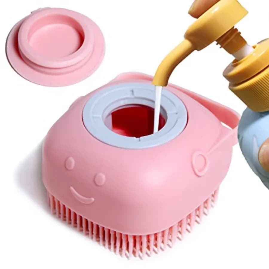 Spazzola da Bagno per Animali Domestici con Dispenser di Shampoo, Spazzole Morbide in Silicone per il Bagno di Cani e Gatti