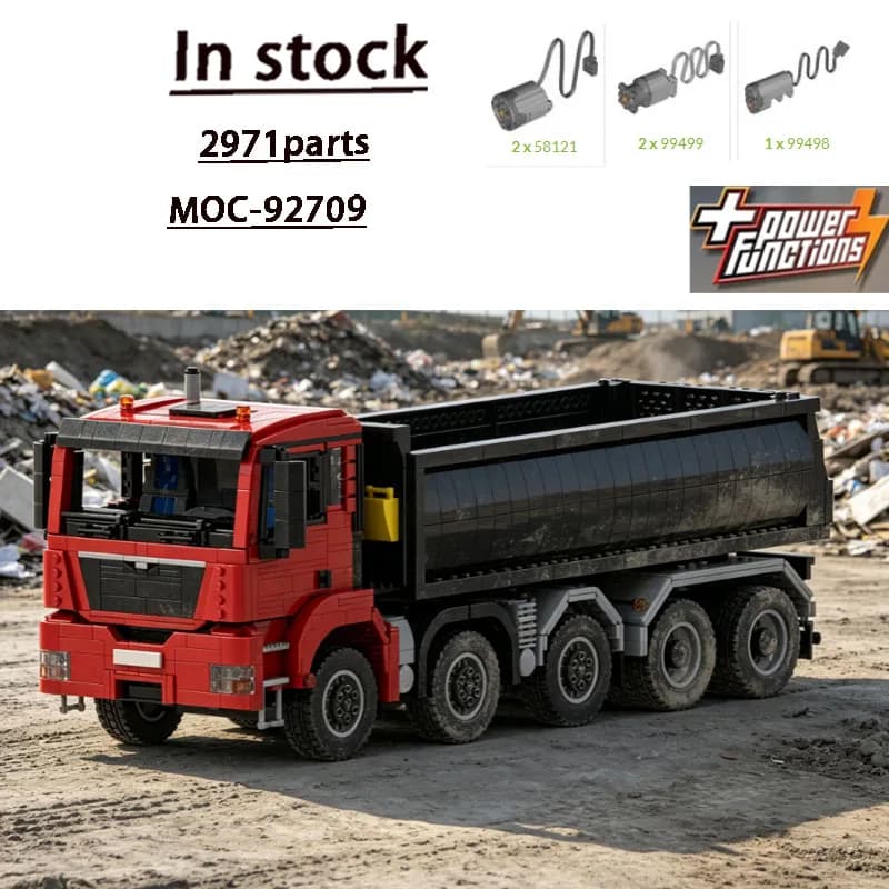 Building Blocks MOC-92709 Transport 10x4 Heavy-Duty Semi-Trailer Dump Truck 2971 Pieces Birthday Educational Christmas Toy Gift