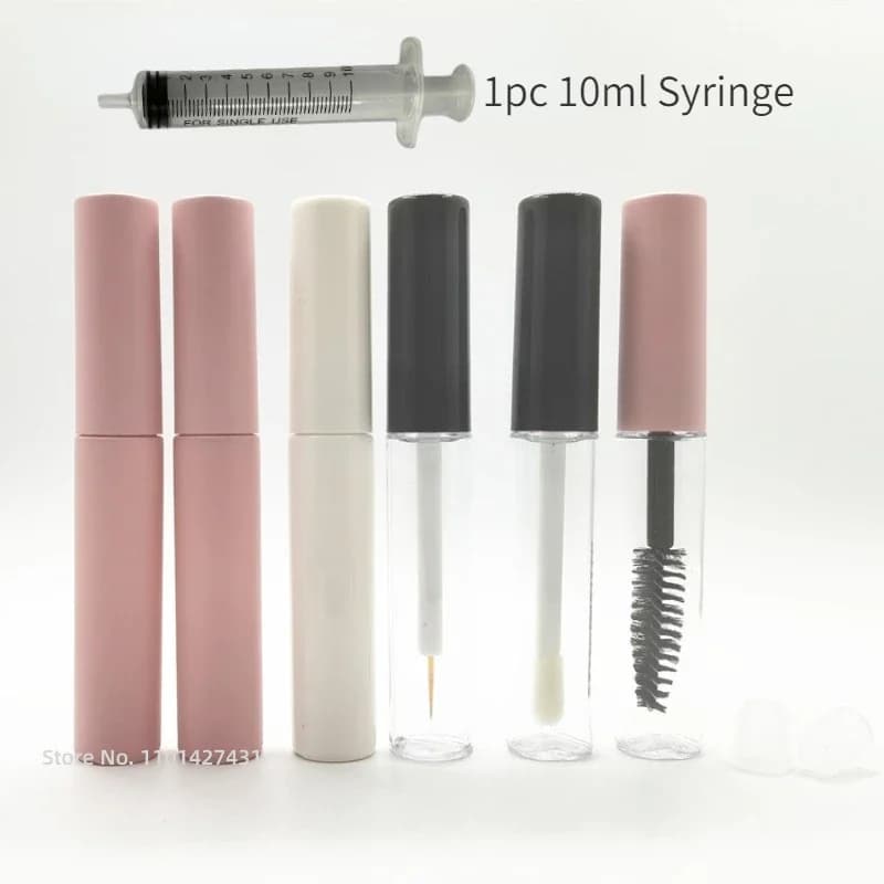 5 ml Empty Mascara Tubes Eyelash Bag Reusable Transparent Bottles Eyelash Cream Container with 1 piece 10 ml for DIY Cosmetics