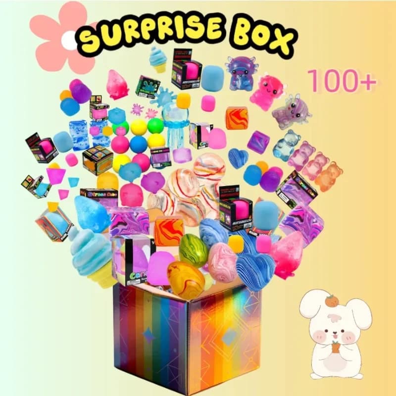 kk HOT Stress Relief Toys, Assorted Squishy Figures Blind Box. And Axolotl Designs 100+Pcs Surprise Box Toys gifts for friends