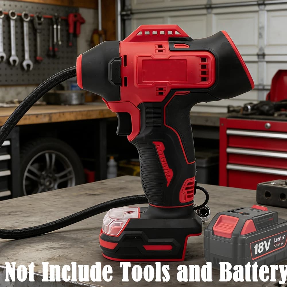 Pompa d'Aria Senza Fili per Gonfiaggio Pneumatici Compatibile con Batterie al Litio 18V Dewalt/Makita/Milwaukee/BOSCH (Batteria NON Inclusa)