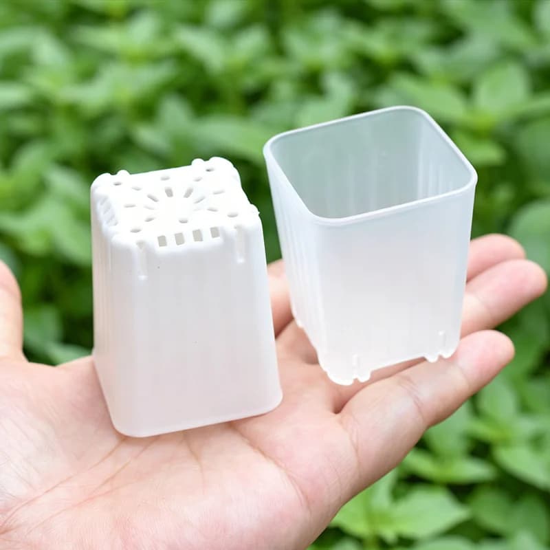 50-100Pcs 4cm Mini Thicken White/Transparent Square Flower Pot For Seedling Cultivation Breathable Succulent Plant Pot Seed Tray