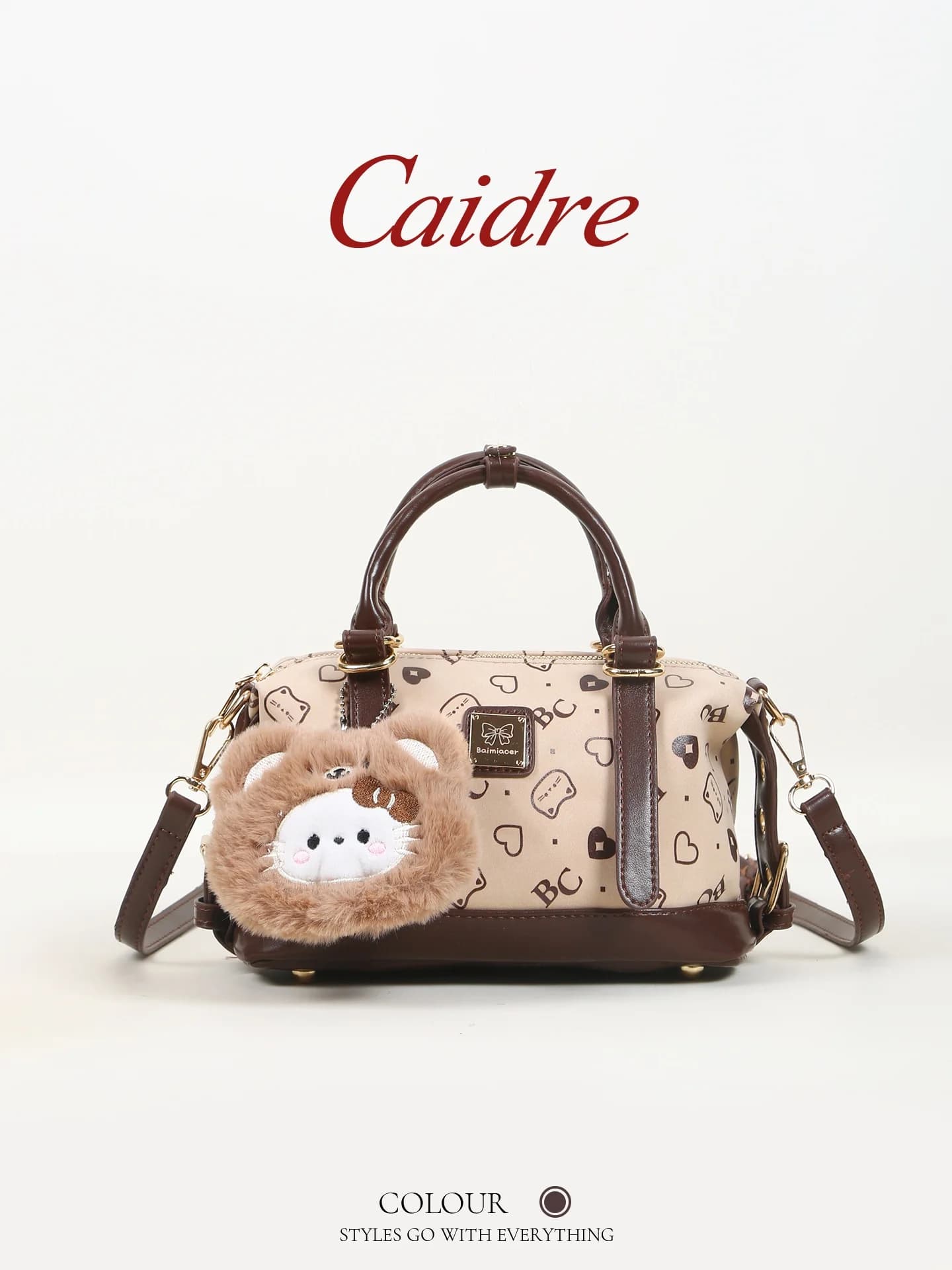 Borsa a tracolla da donna Caidre, regalo di compleanno, modello Boston Pillow Bag, piccola borsa a spalla singola, forma quadrata morbida in PU